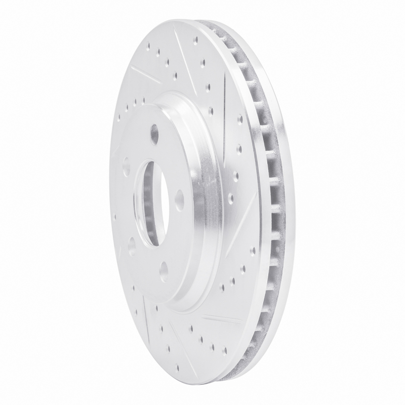 Buick Park Avenue Brake Rotor (1) - Front Right - R1 Concepts - Drilled & Slotted - Silver - 2005